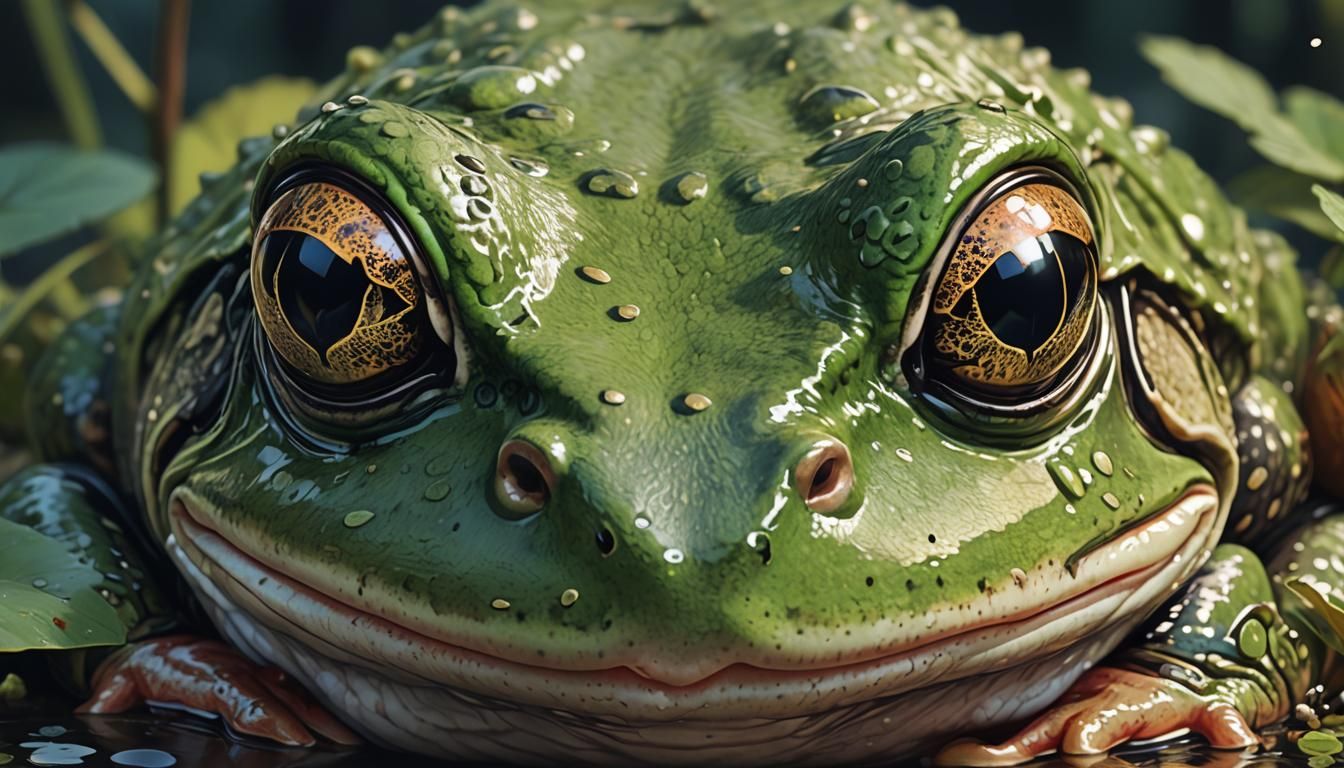 Surreal Frog Portrait in Pop Art Style