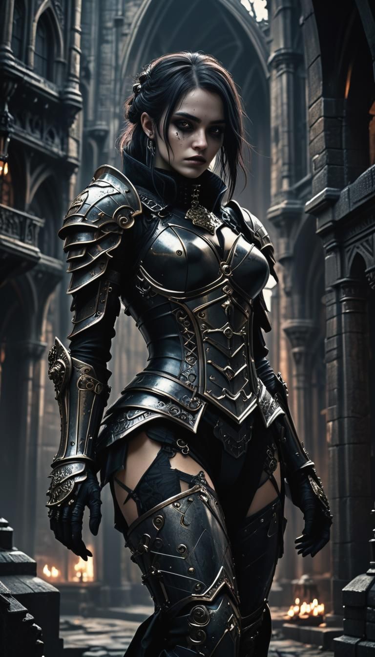 Gothic art, dark tones, medieval influence, 4