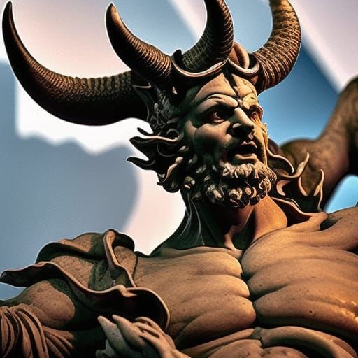 Belphegor King of Hell as Marble Statue