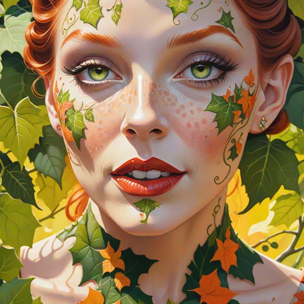 Poison Ivy in Botanical Gouache Portrait