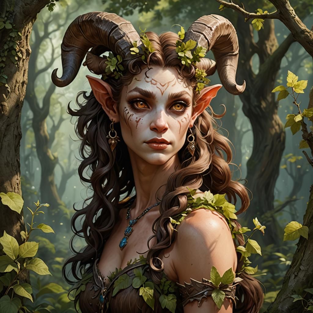 Beautiful Female Satyr in Forest