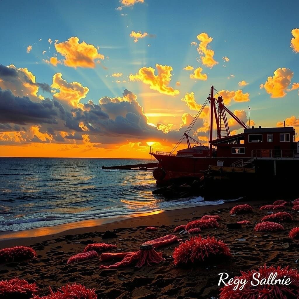 Abstract Swirls of Red Hues Twisting and Curling