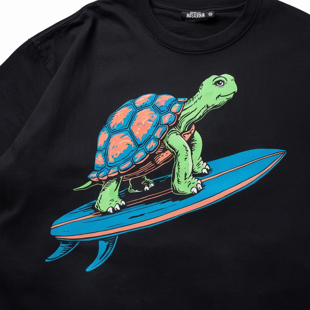Turtle Surfing T-Shirt in Reg Mombassa Style