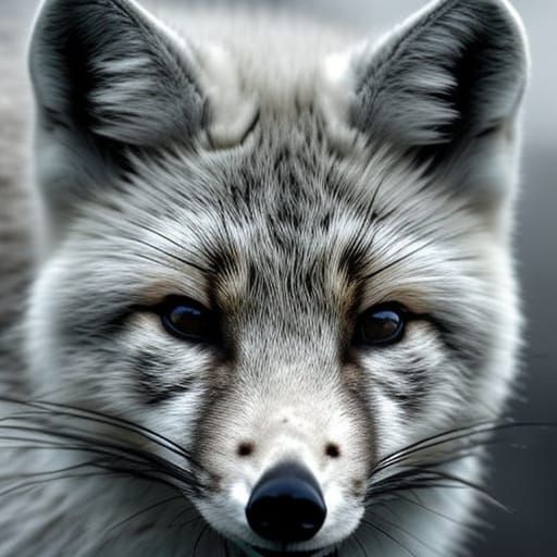 Hyperrealistic Arctic Fox Portrait in HDR