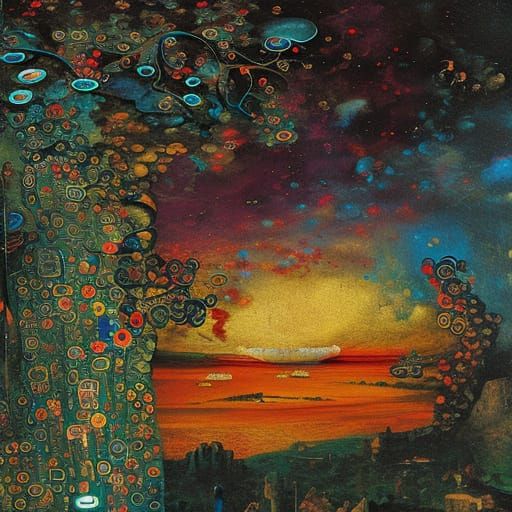 Expressionistic Landscape in Triadic Colors