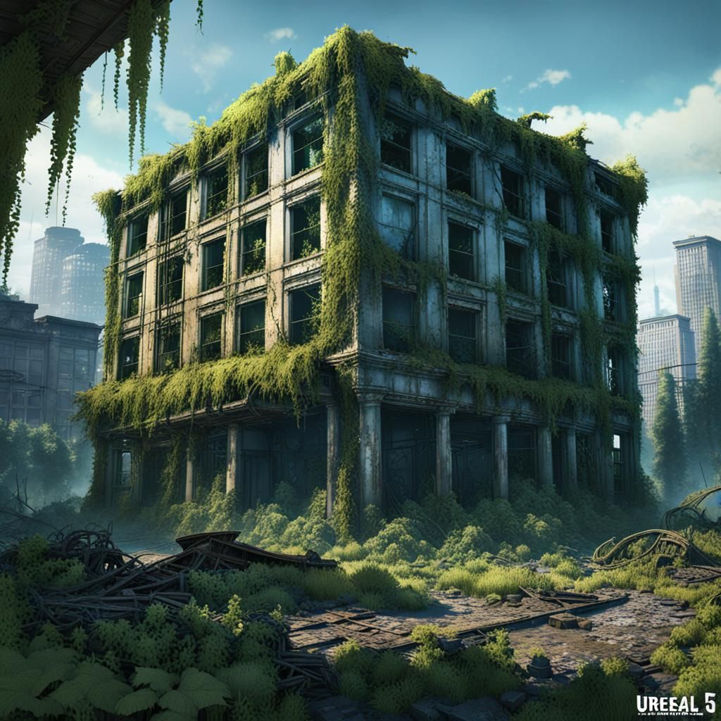 Post-Apocalyptic Seattle Ruins in Detailed Matte Painting