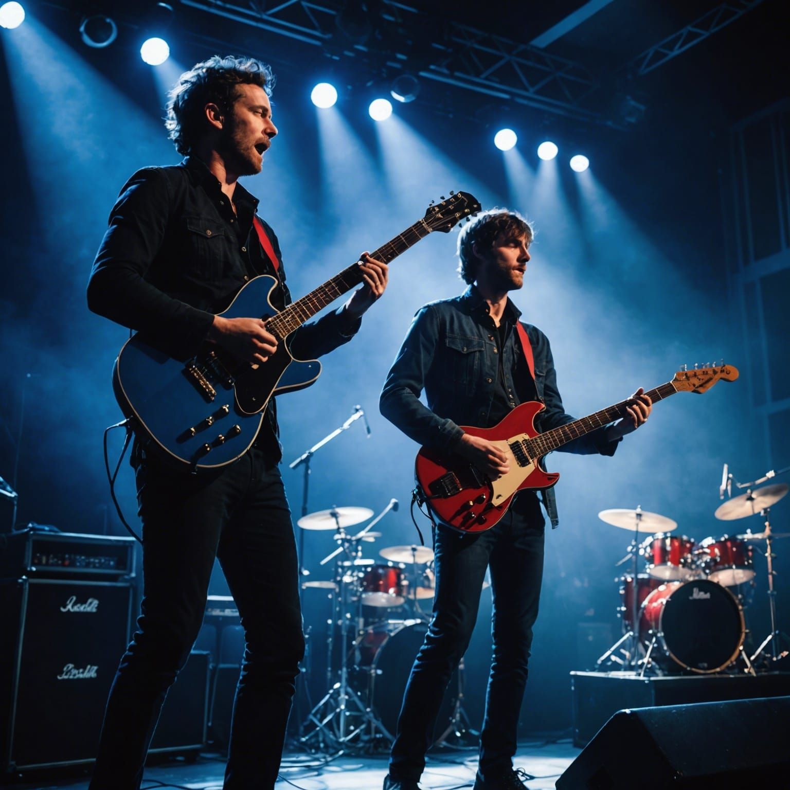 Indie Rock Band Concert in Dynamic Stage Lighting