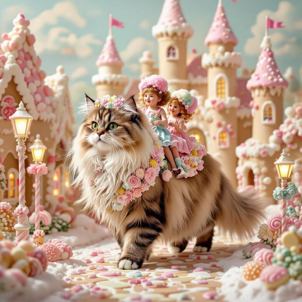 Candy Cat Adventure in Storybook Style