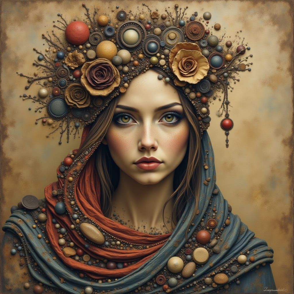 Abstract Stone Art with Ancient Textures