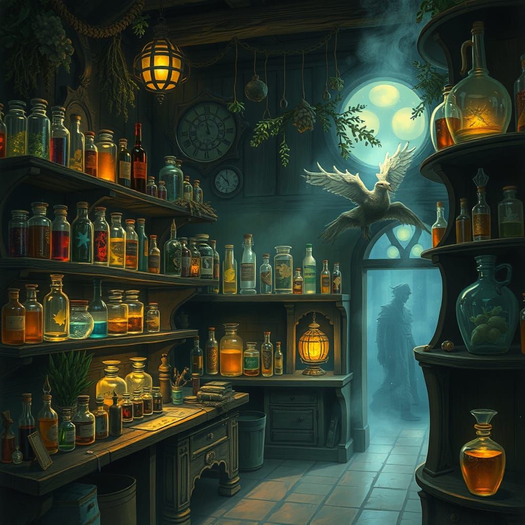 Magical Potion Shop Filled with Enchanted Items