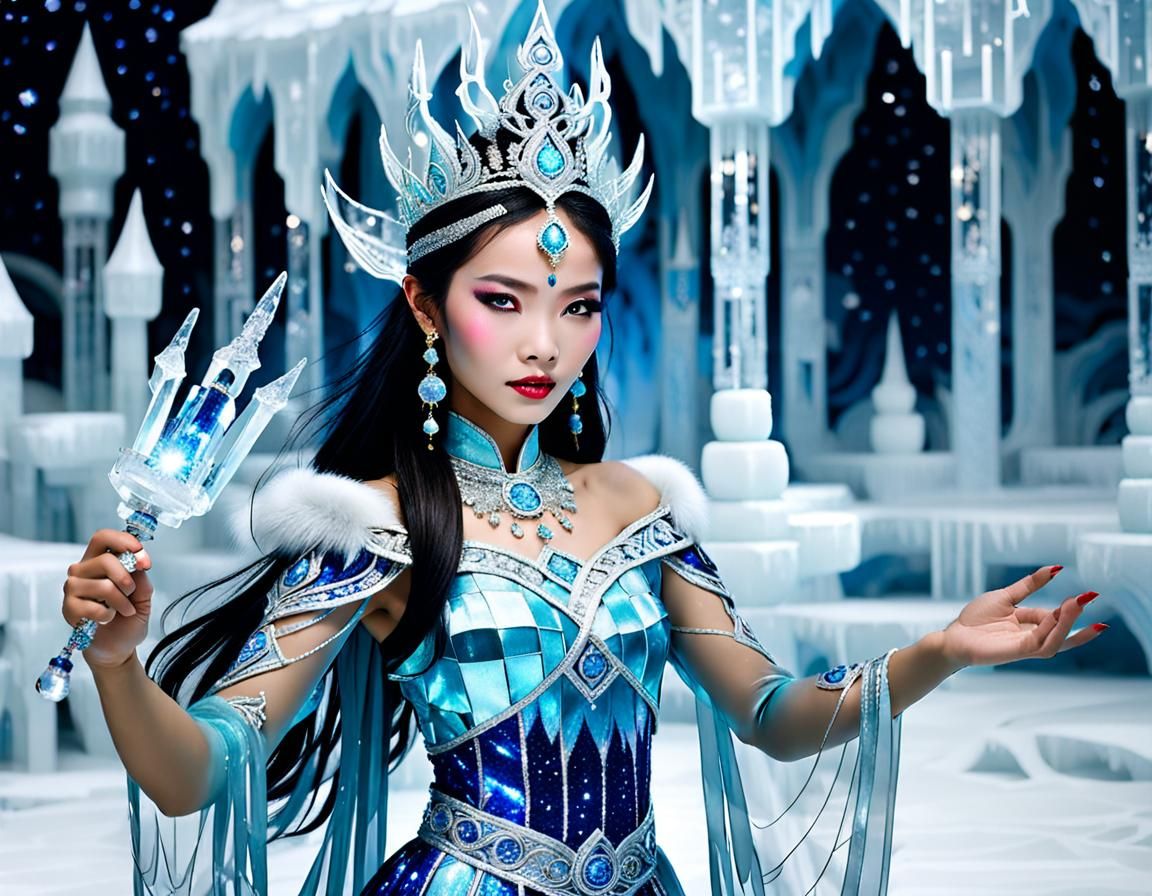 Cambodian Sorceress in Sparkling Ice Palace
