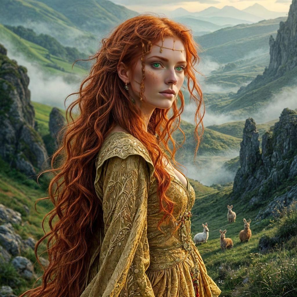 Faerie Queen in Irish Landscape, Ethereal Art