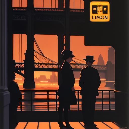 London Tower Bridge in Shadows: Oil Painting