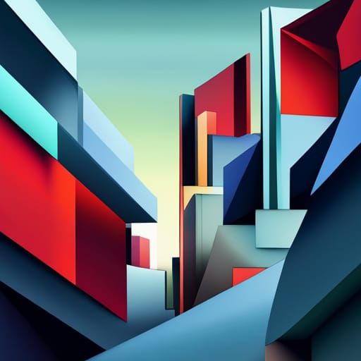 Geometric Fauvism: Layered Cubist Art Deco Painting