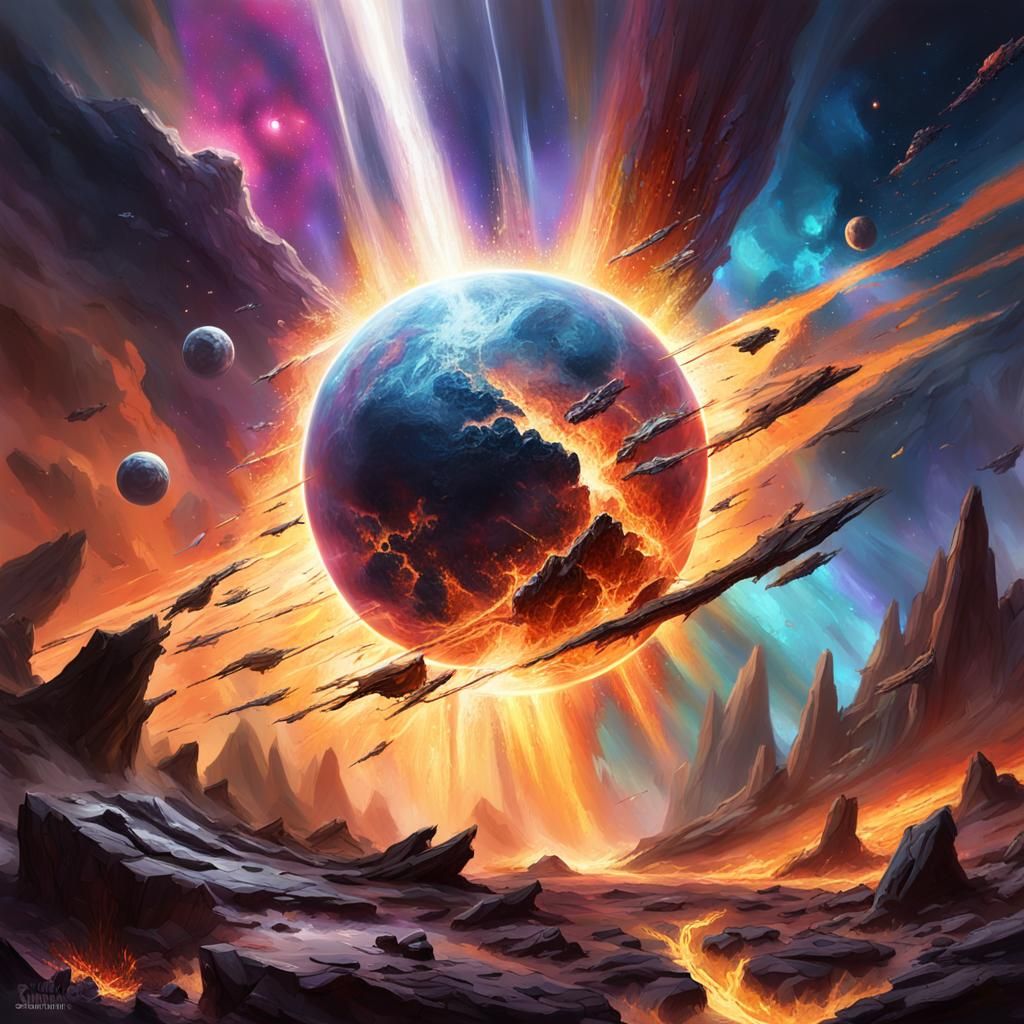 Planet Destruction in a Space Opera Art Style