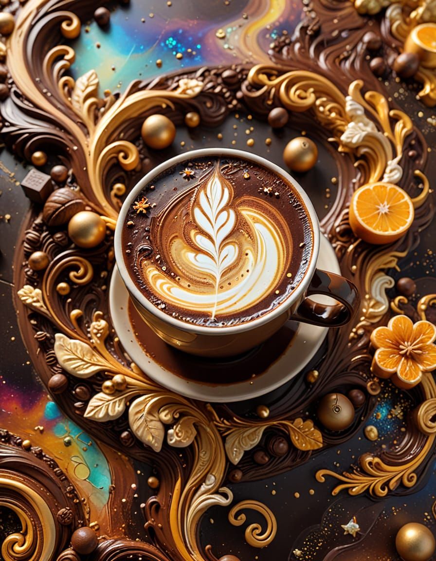 Coffee Sculpture in Space as Impasto Painting