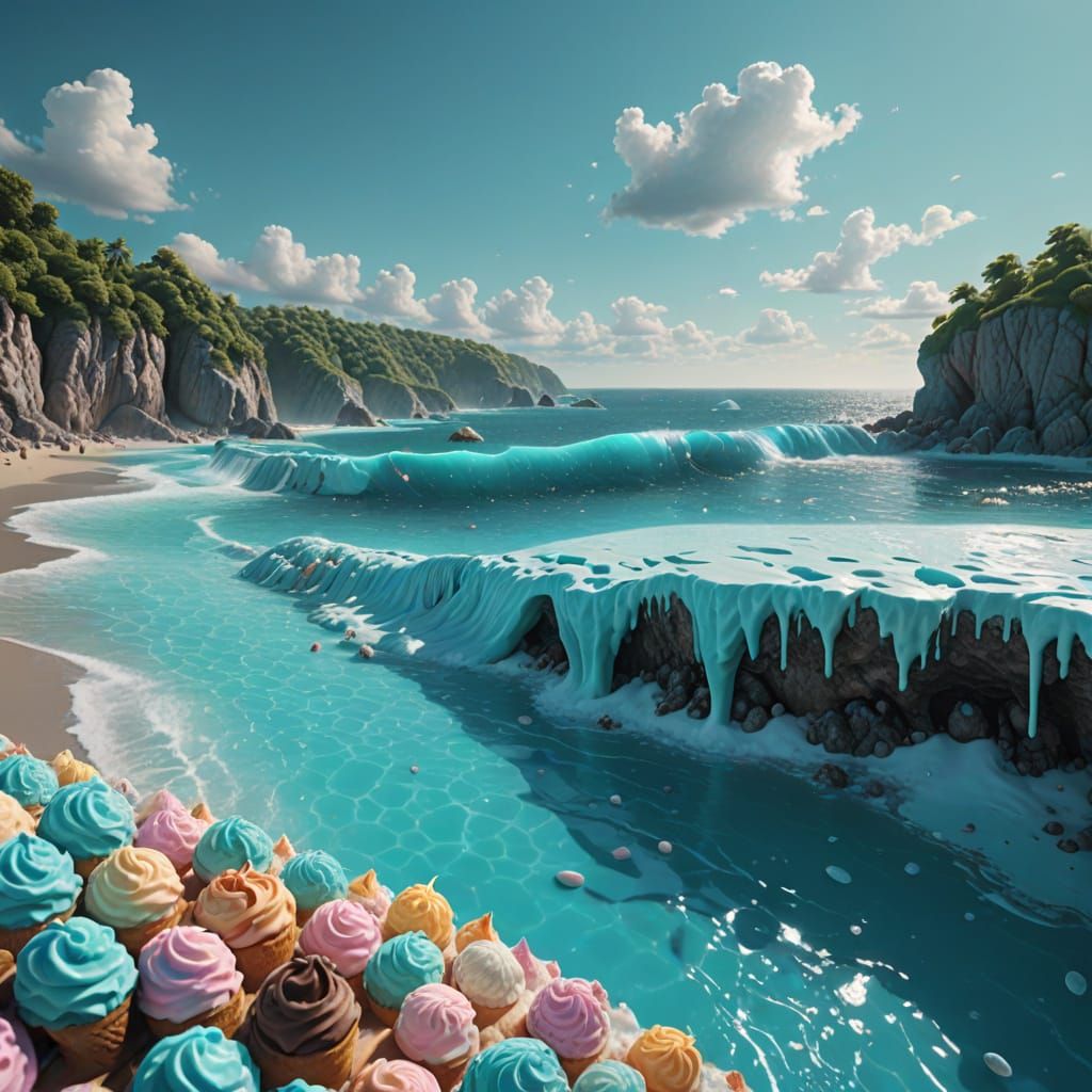 Ice Cream Ocean Cove in Hyperrealism