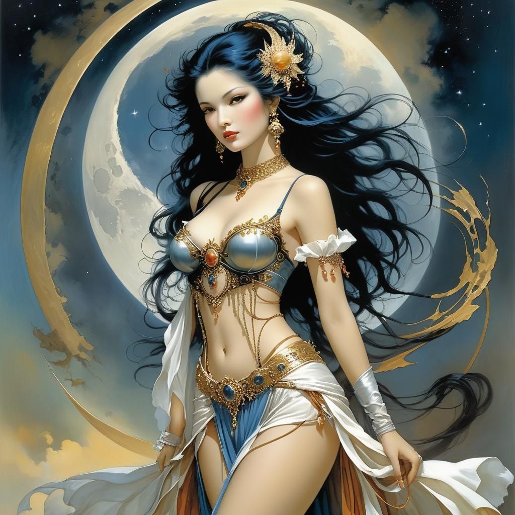 Selena the moon goddess (by Anne Bachelier: 1.5) (by Milo Manara: 1.5)
