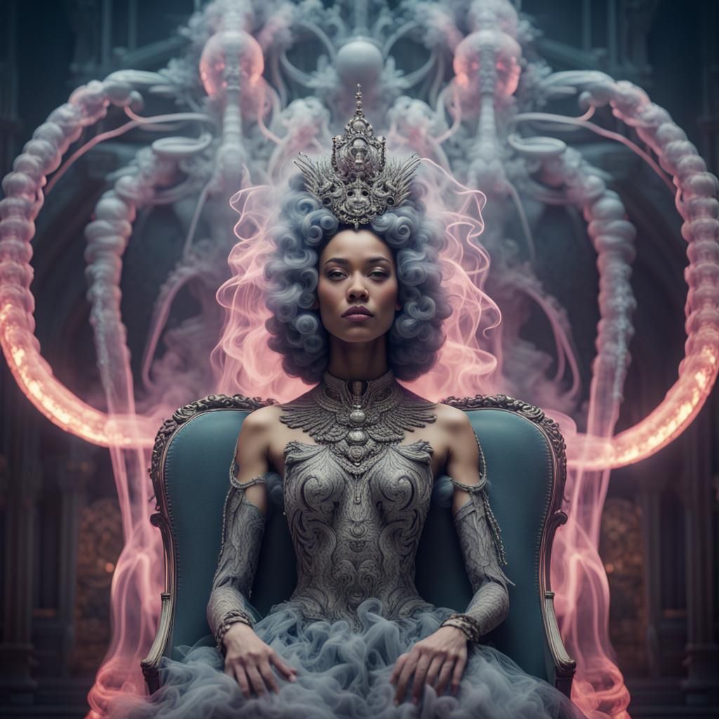 Jellyfish Queen Ascends: Hyperrealistic 3D Portrait