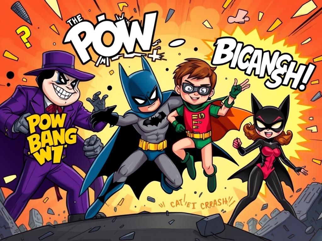 Batman and Robin Battle Villains in Hyperdetailed Cartoon
