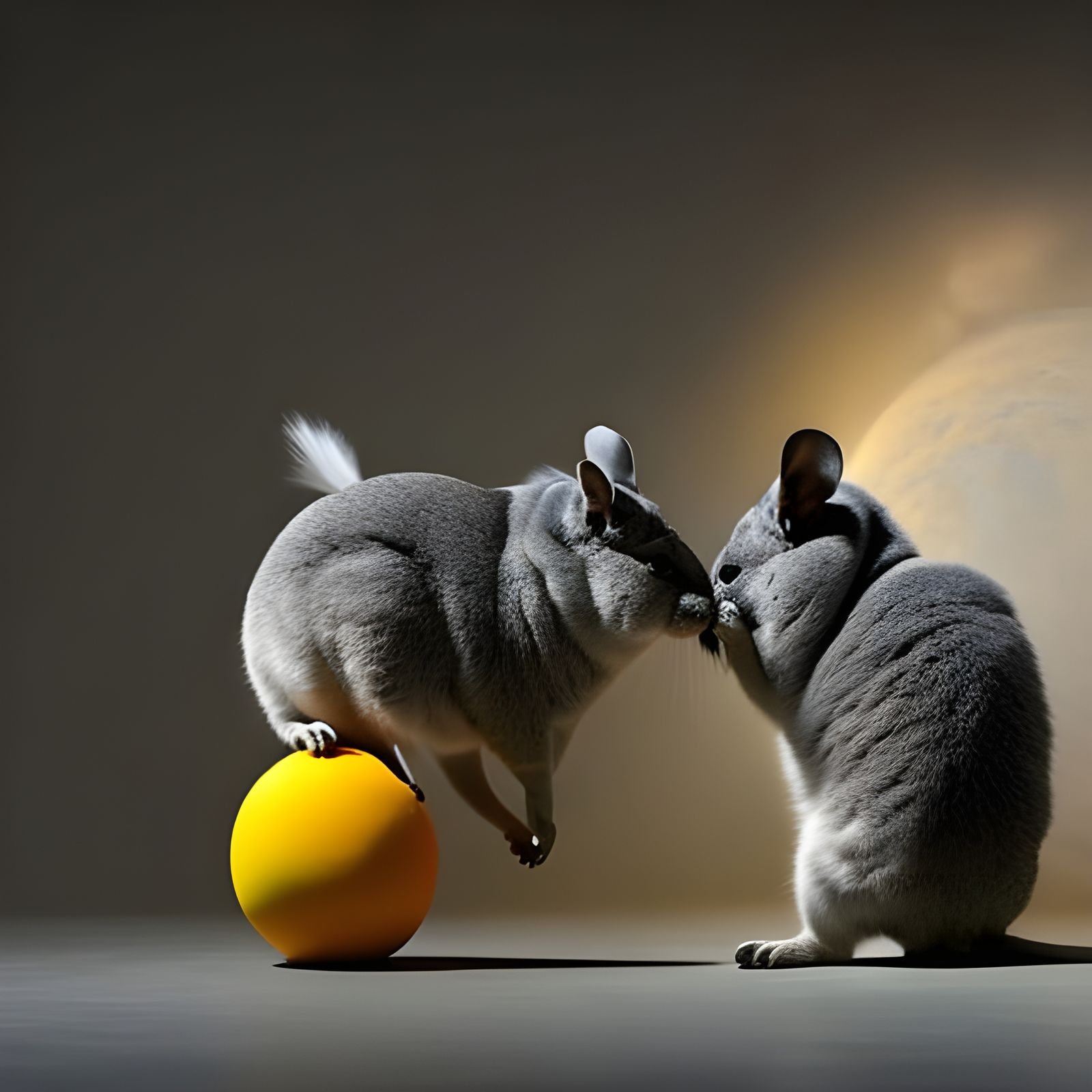 Chinchilla Family Portrait in Hyperreal Style