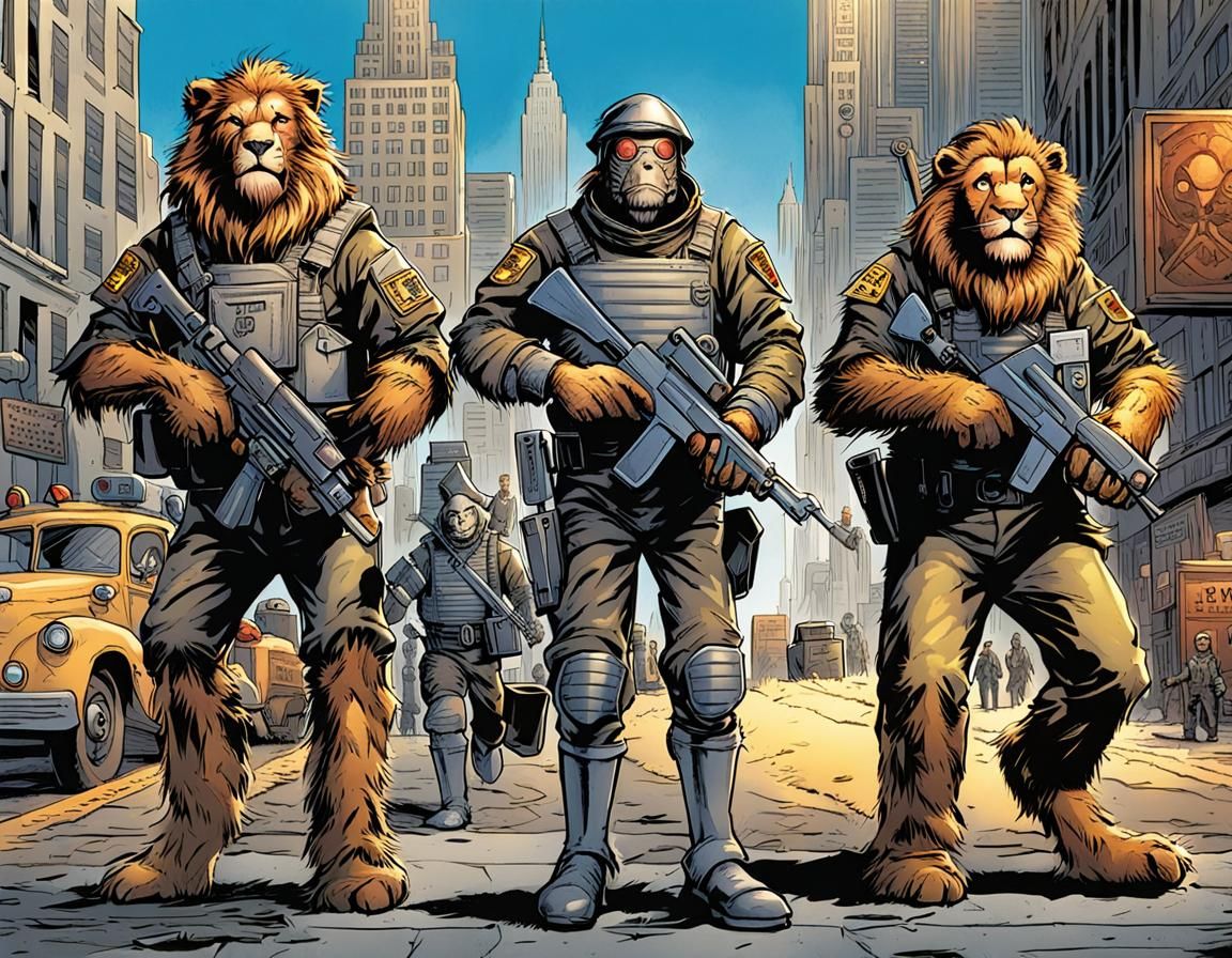 Wizard of Oz SWAT Team in Comic Book Art