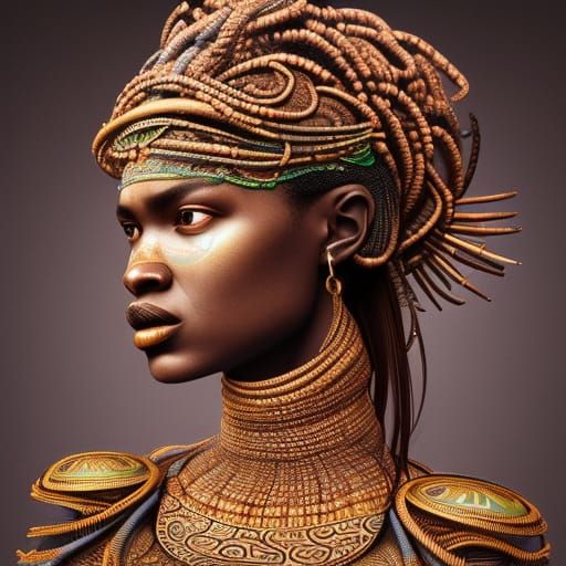 Detailed Portrait of African Tribal Woman in 8K