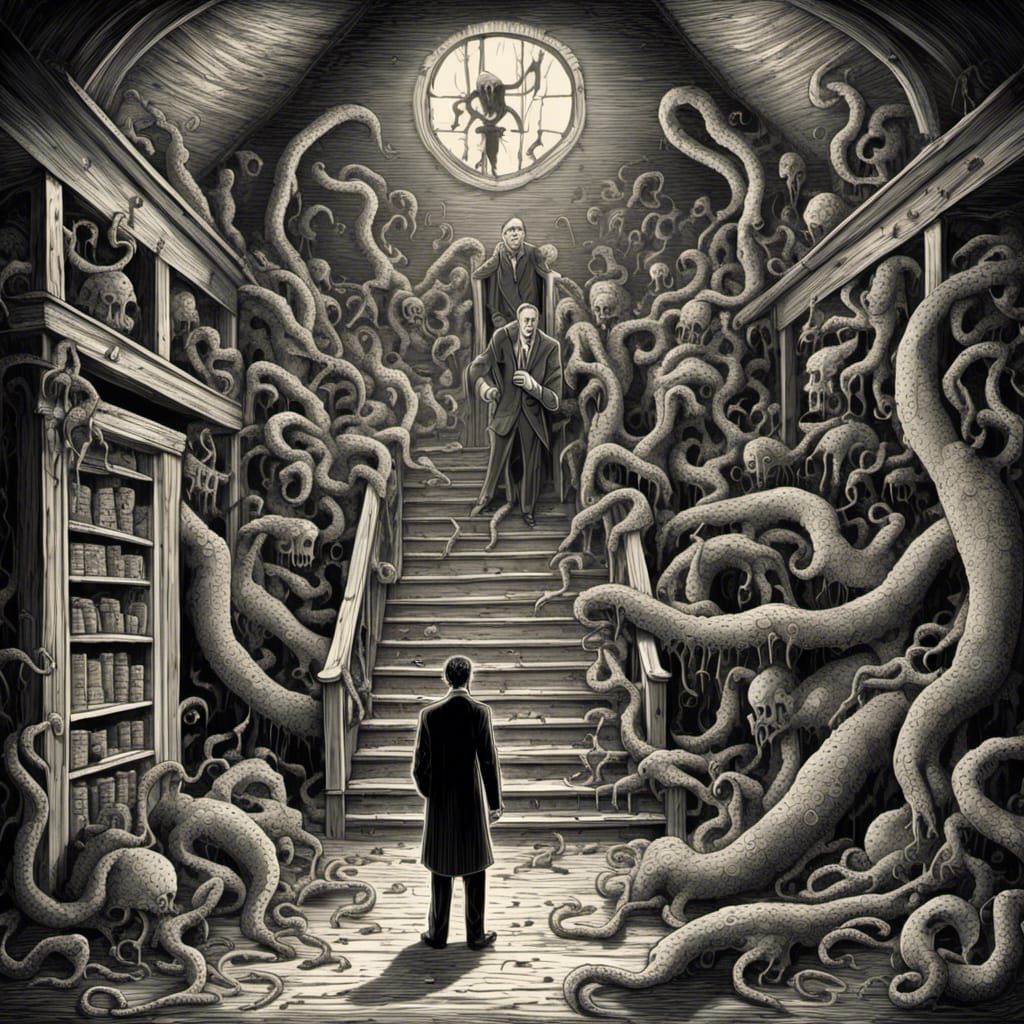 H.P. Lovecraft Explores a Haunted Basement