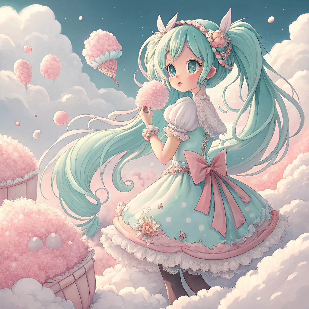 Hatsune Miku in Pastel Kawaii Wonderland