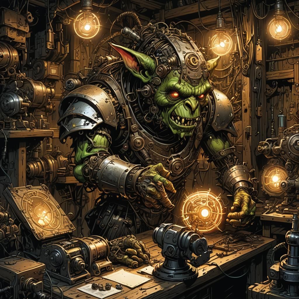 Goblin War Machine in Graphic Novel Style