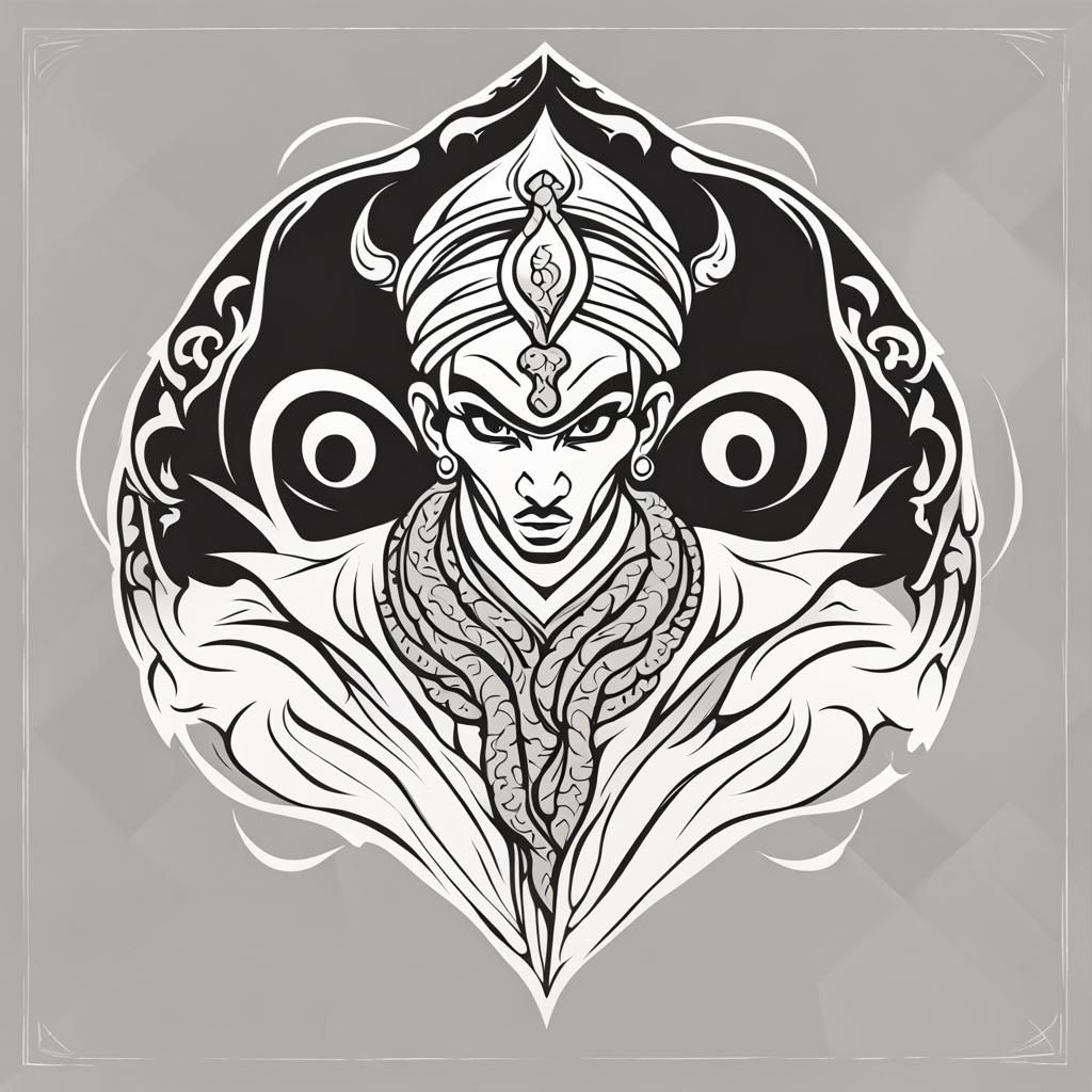 Djinn Vector Logo in Black and White