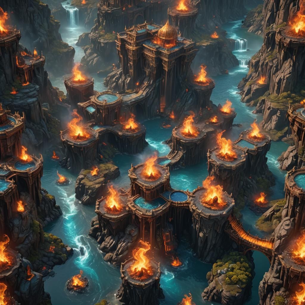 Detailed Matte Painting: Fire and Water
