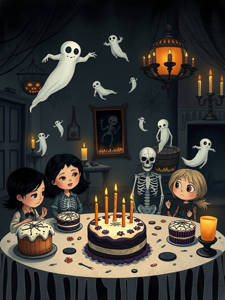 Whimsical Gothic Spooky Birthday Party Celebration