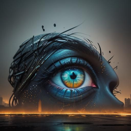 Eye of Providence in Vivid Street Art Style