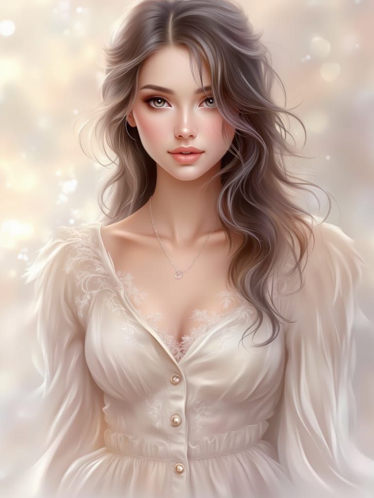 Detailed Portrait of a Young Woman in Soft Studio Lighting