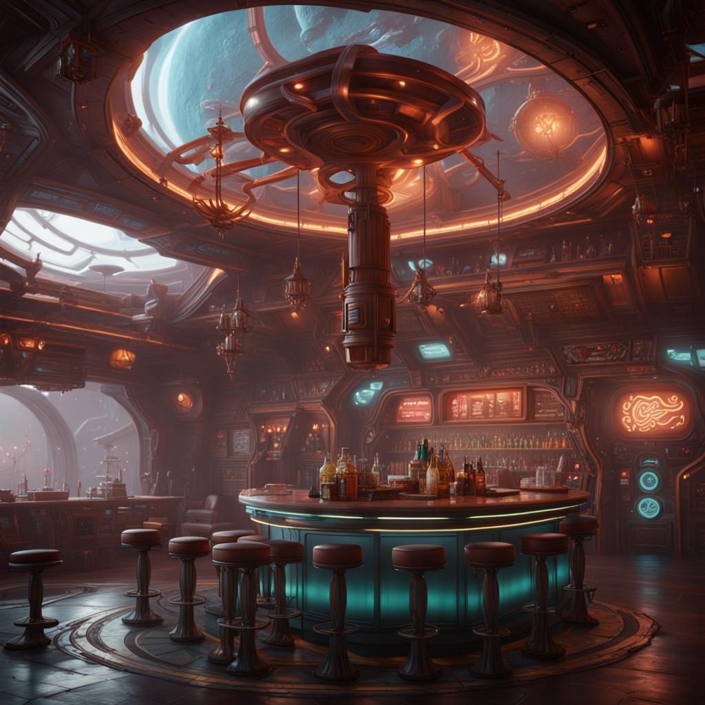 Mos Eisley Cantina Scene in Detailed Matte Painting