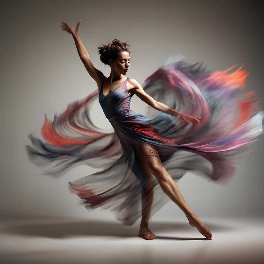 Expressionist Dancer in Motion with Bold Brushstrokes