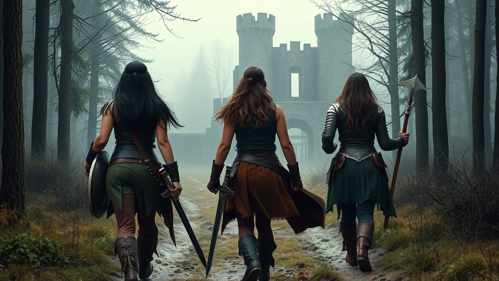 Epic Fantasy Party on Misty Forest Trail