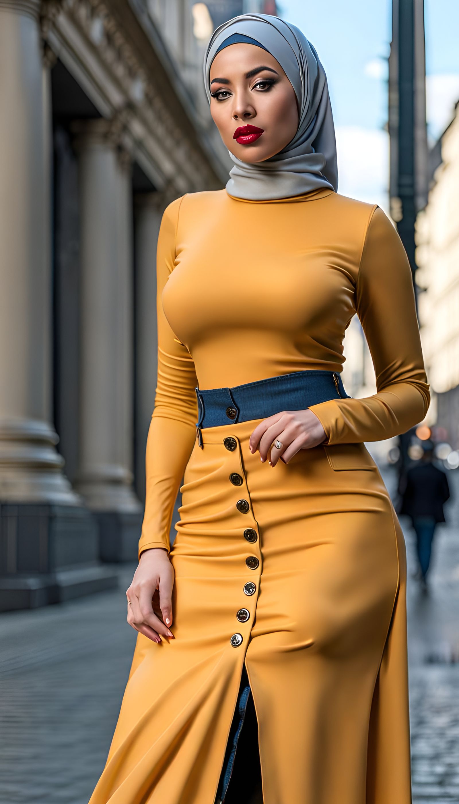 Enticing Woman with Hijab in Frankfurt, Ultra-Detailed