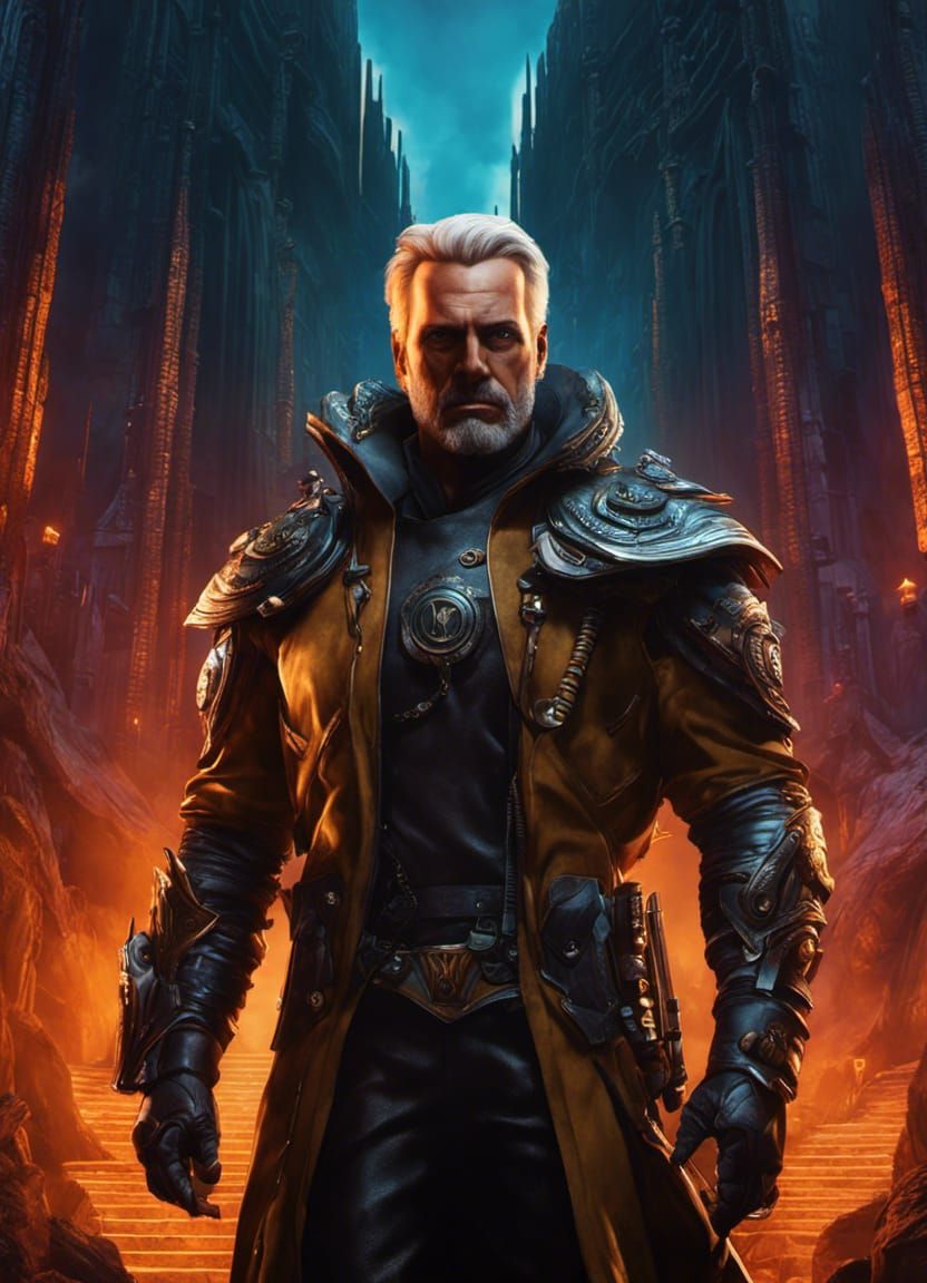 Futuristic Soldier Portrait in Detailed Matte Painting