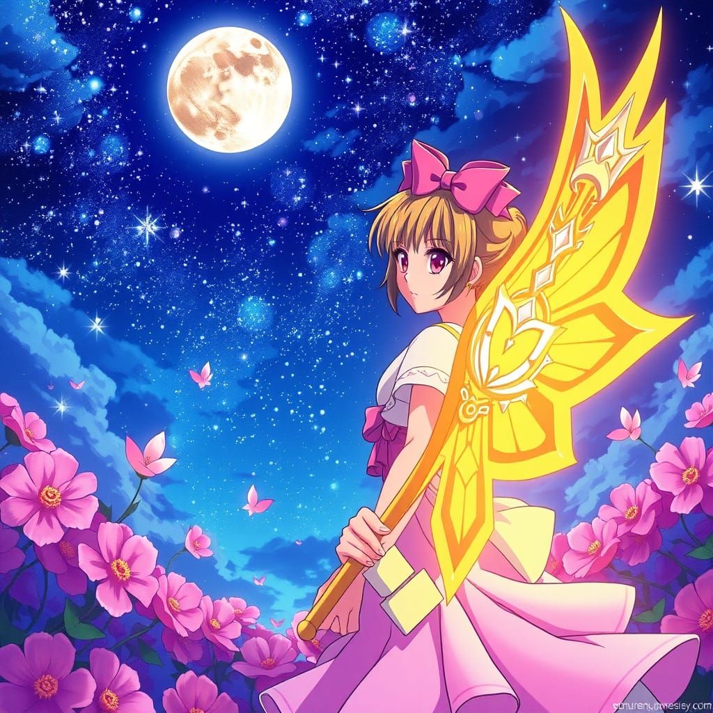 Sakura Card Captor in Vibrant Cel-Shaded Style