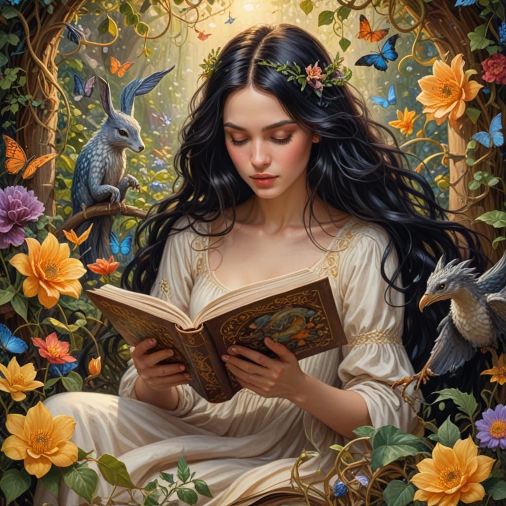 A Woman Lost in a Whimsical Fantasy World