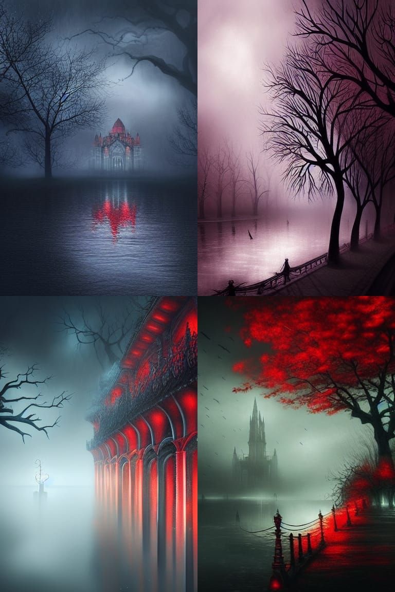 Haunted Floating City at Night: Digital Unreal Engine Painti...