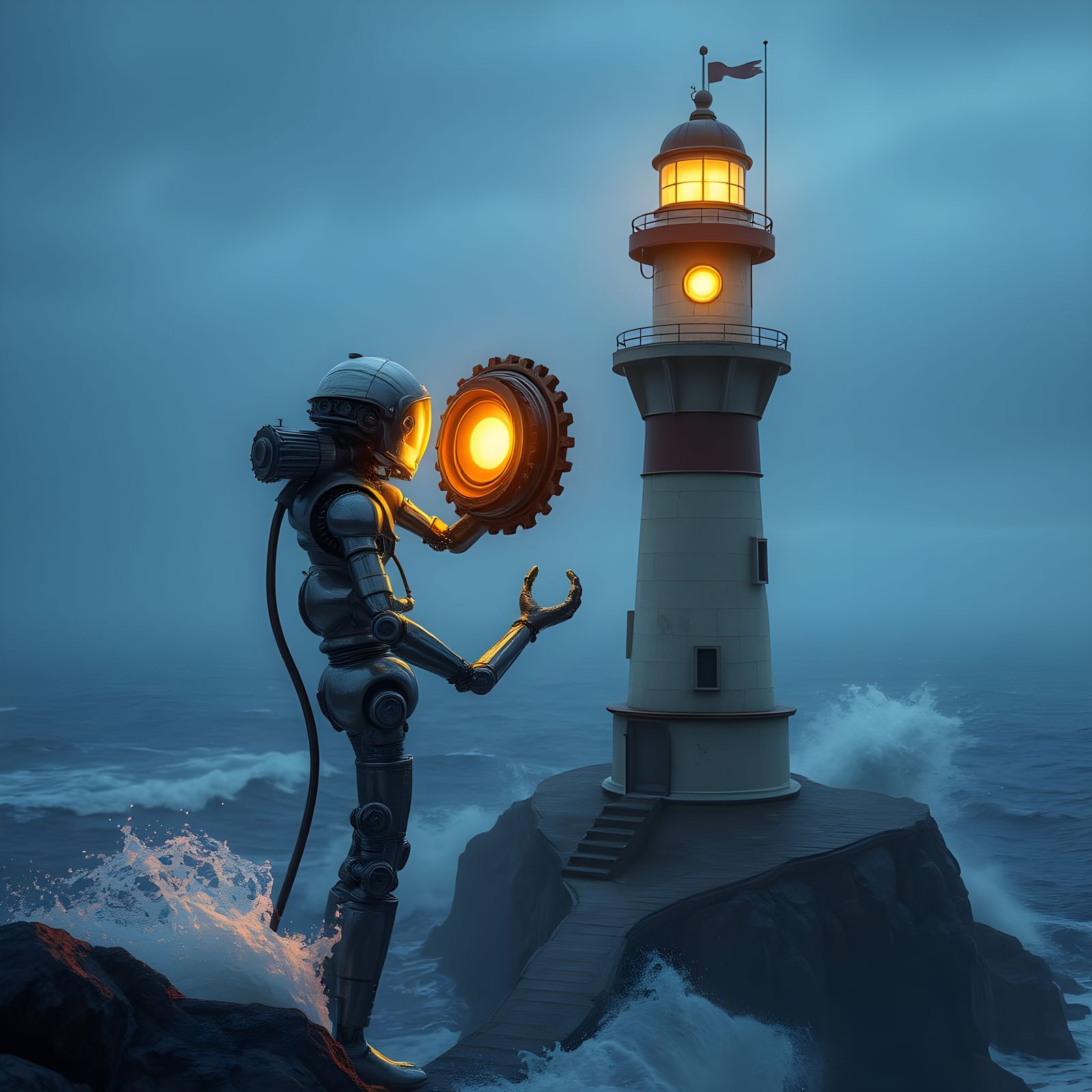 Robot and Lighthouse