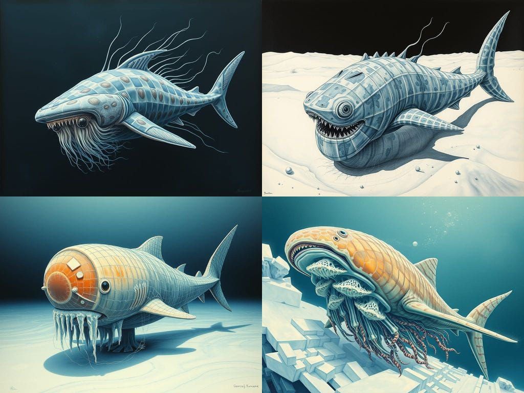 Surreal Cubist Whale Shark Horror