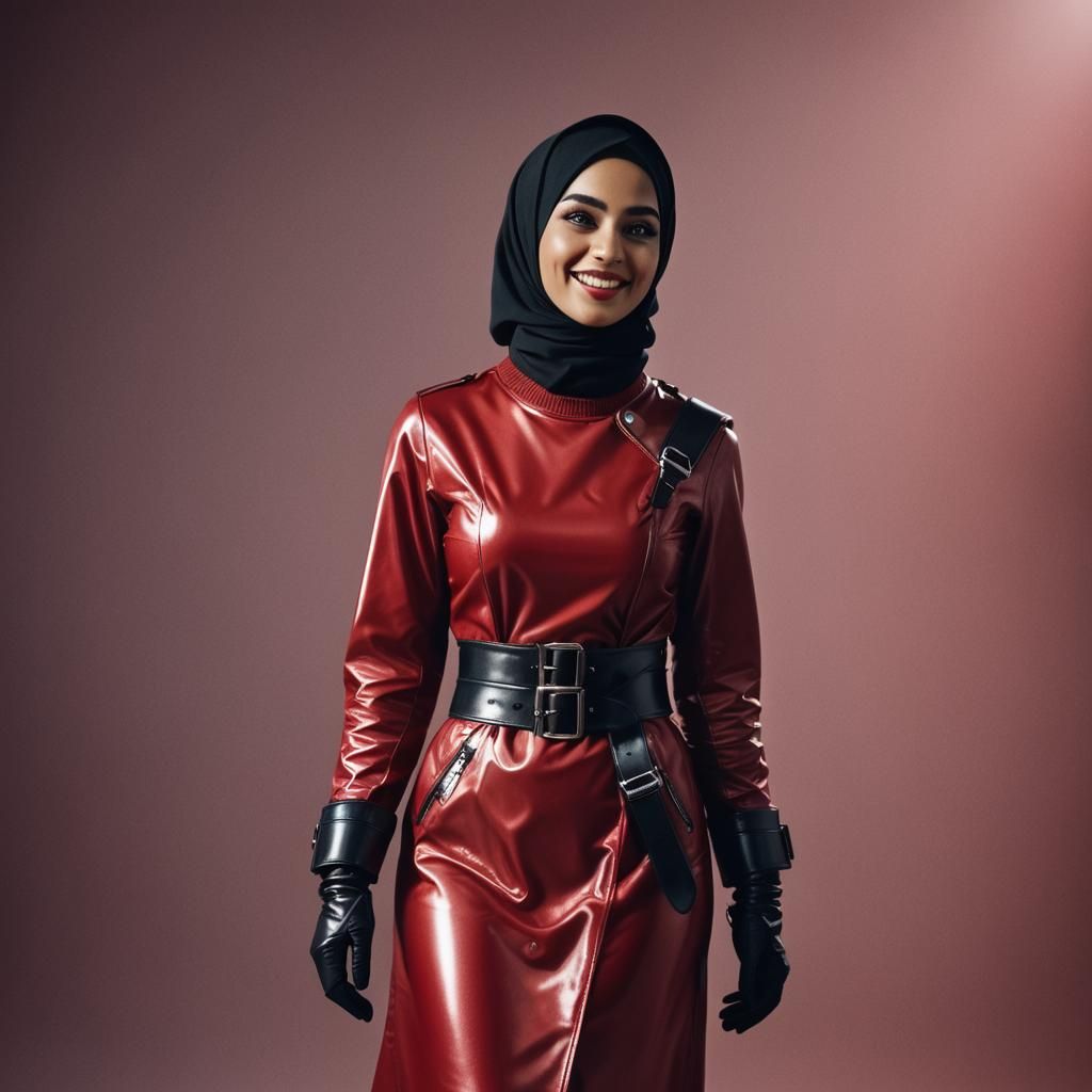 happy muslim girl modern fashion style