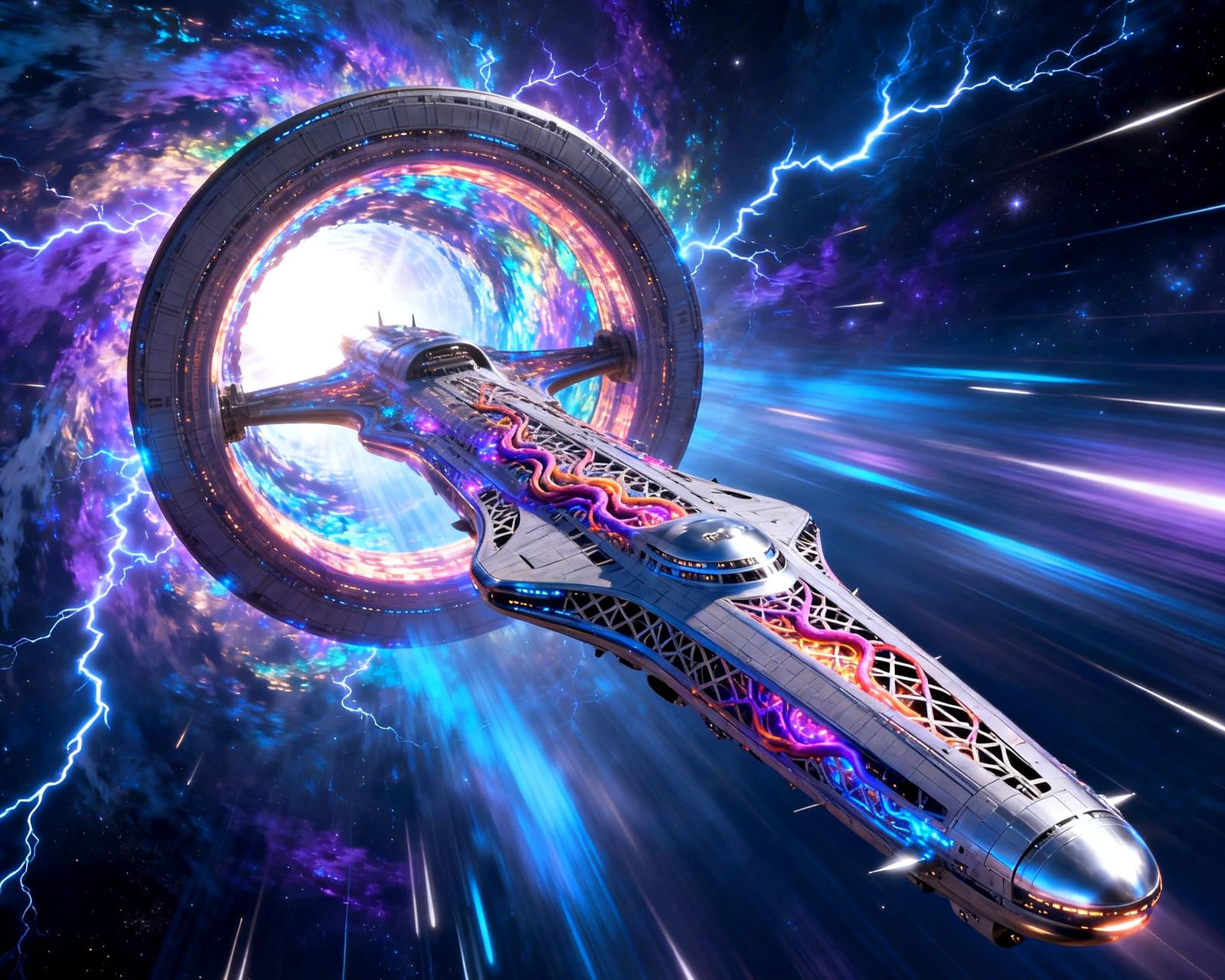 Sleek Starliner Exits Warp Speed in a Burst of Light