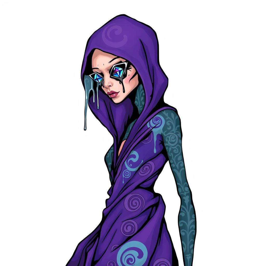 Abstract Female Figure in Flowing Robes