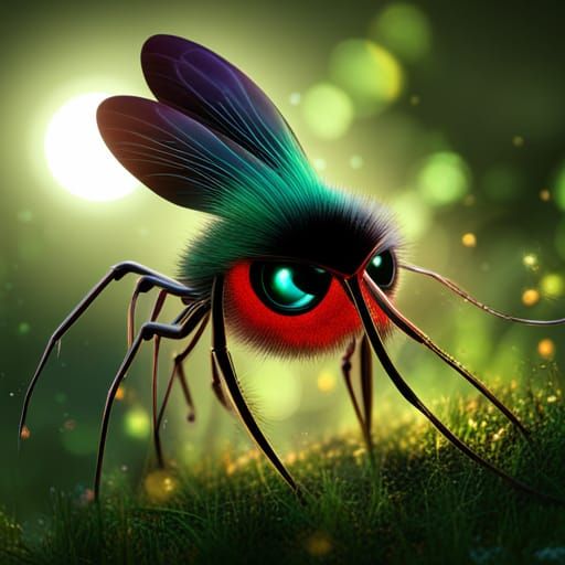 Smiling Bioluminescent Lightning Bug Portrait