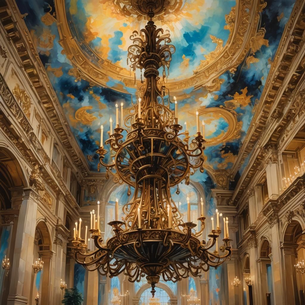 Luminous Calligraphy in Baroque Grandeur as Impasto Painting